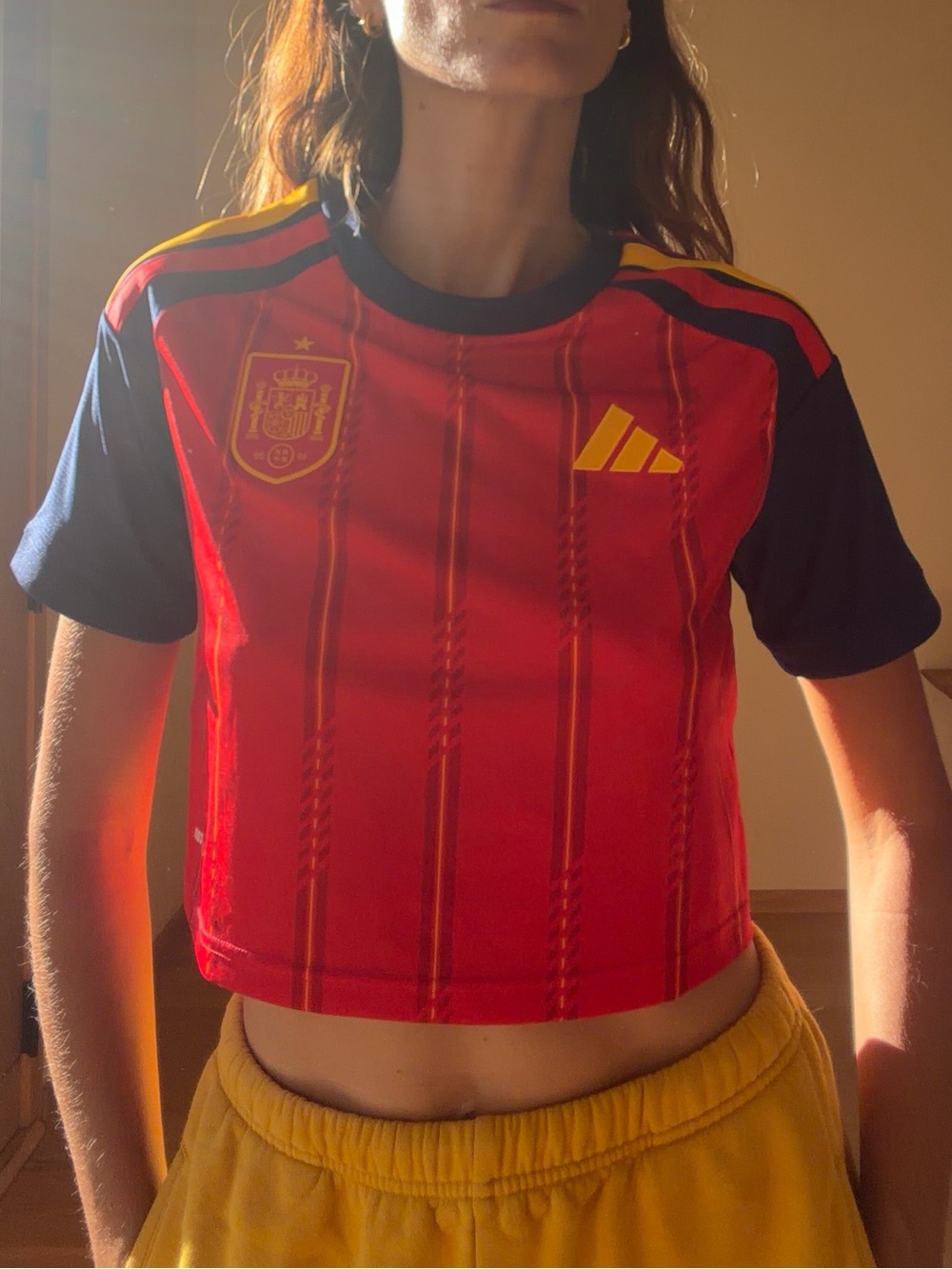 SPAIN WORLDCUP 2026 adidas Red and Navy Spain Football Crop Jersey